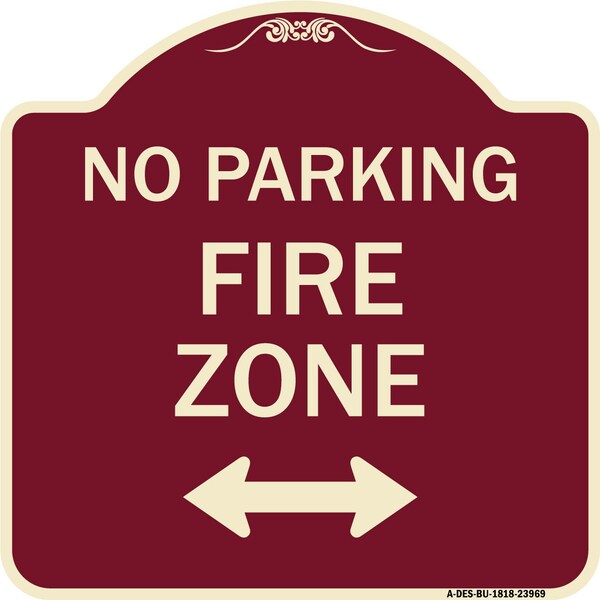 Signmission Fire Zone with Bidirectional Arrow Heavy-Gauge Aluminum Architectural Sign, 18" x 18", BU-1818-23969 A-DES-BU-1818-23969 - main